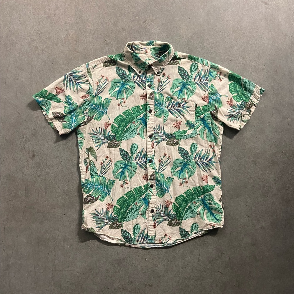 Howler Brothers Green Leaf Print Casual Shirt